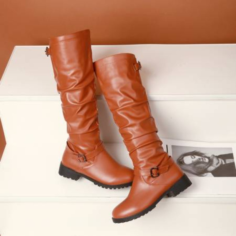 Women'S Shoes Yellow - 2025 Female Zip Leather Knee High