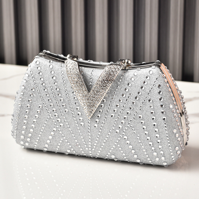 Women'S Shoes Louis Vuitton - Silver Party Bag Diamond Wedding Inspired