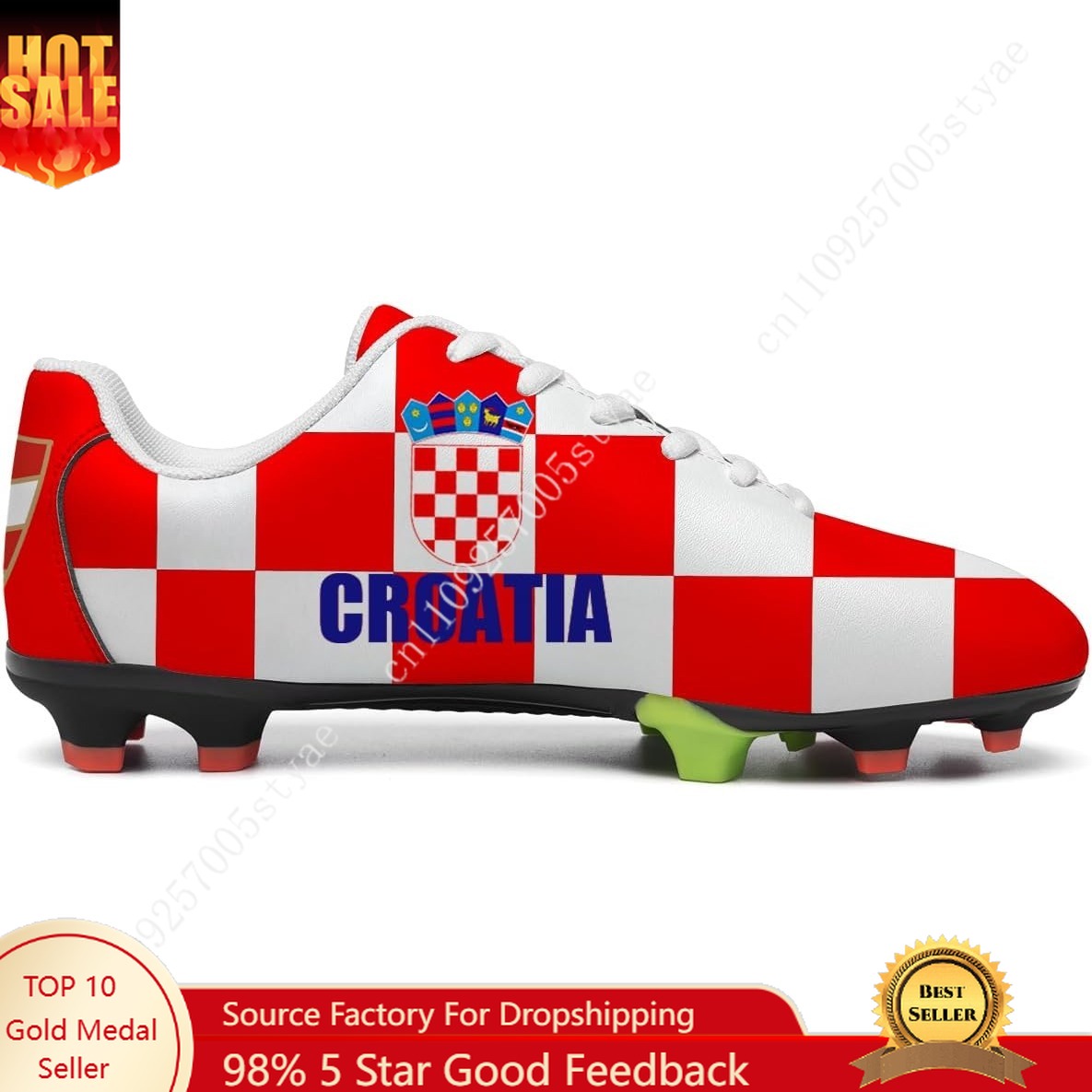 Oxford Lace Up Women - Croatia Flag Croatian Football Shoes Man