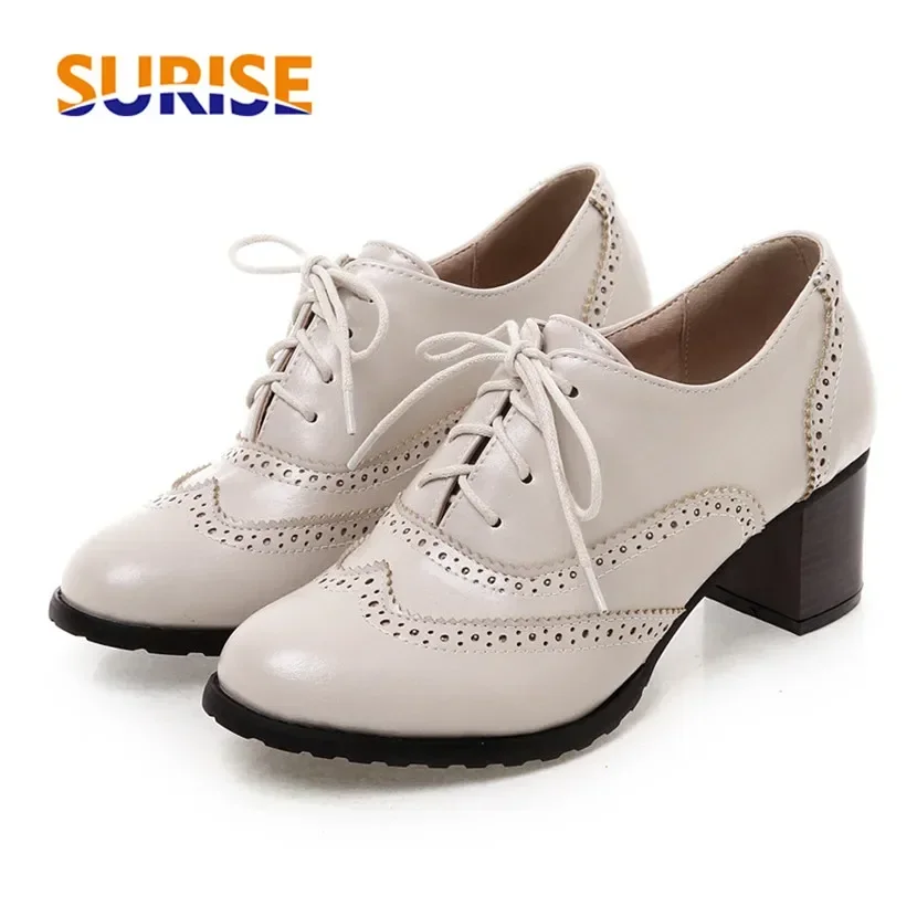 Oxford Lace Up Women - British Women Oxfords High Block Heel