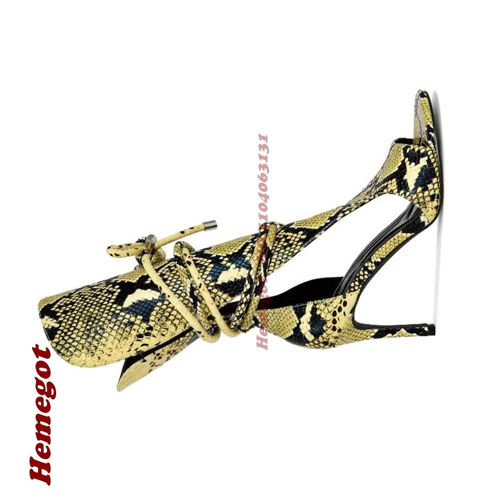 Yellow Snake Print Gladiator S - Women'S Shoes Yellow 评论和价格