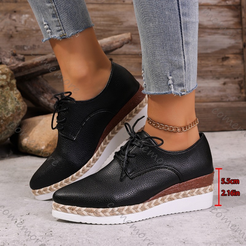Leather Lace-Up Women's Wedge  - Oxford Lace Up Women 评论和价格