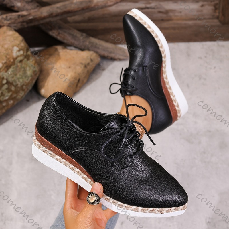 Leather Lace-Up Women's Wedge  - Oxford Lace Up Women 评论和价格