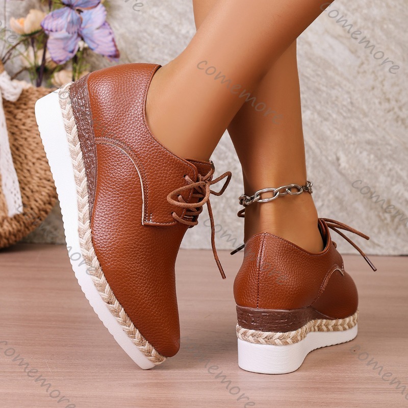 Leather Lace-Up Women's Wedge  - Oxford Lace Up Women 评论和价格