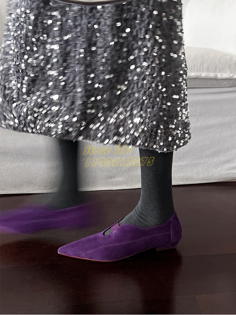 Purple Suede Pointy Toe Pumps  - Women Shoes For Winter 评论和价格
