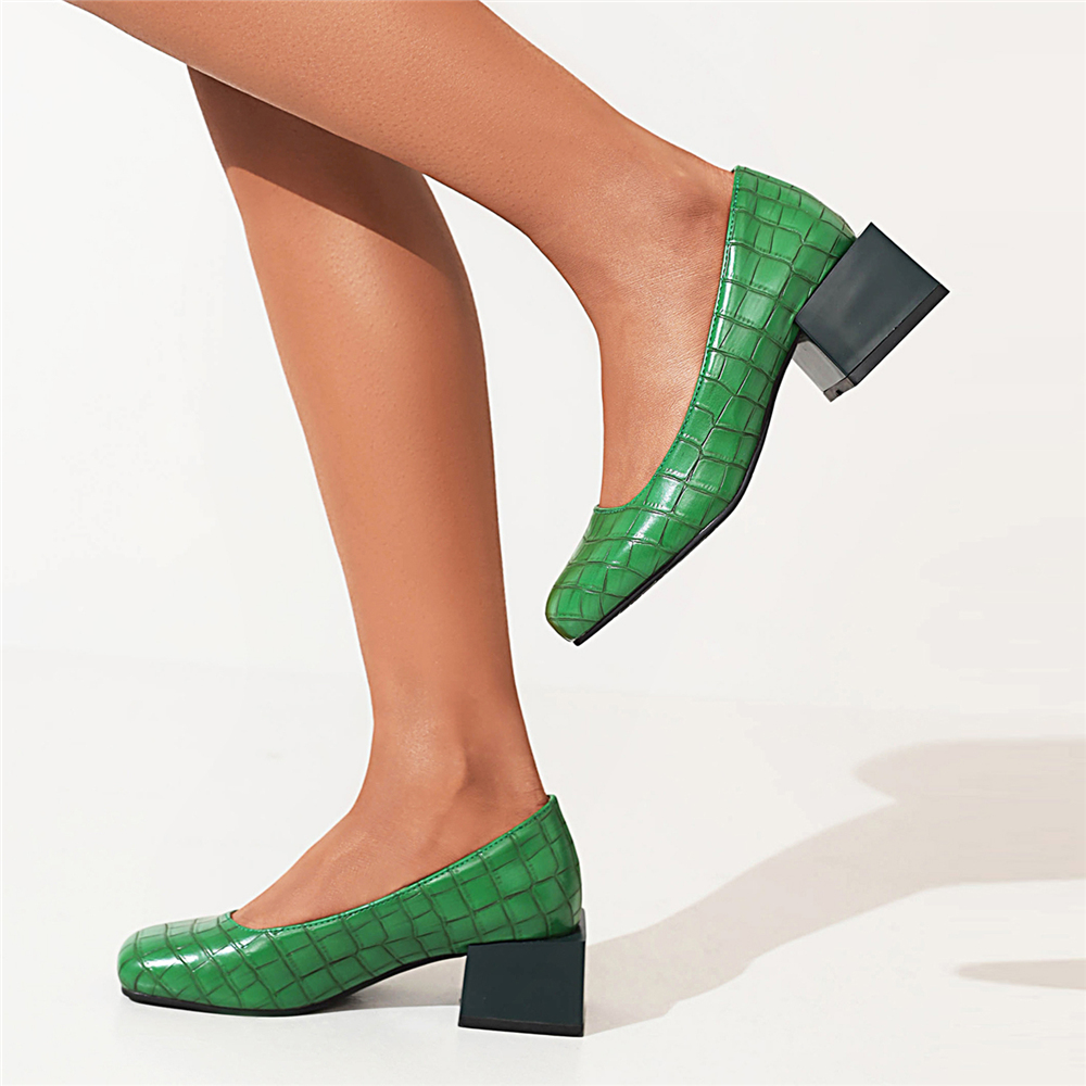Square Low Heels Shoes Elegant - Women'S Shoes Yellow 评论和价格