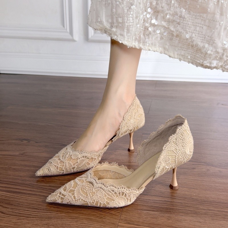 Lace Pointed Toe High Heels Wo - Women'S Heels 评论和价格