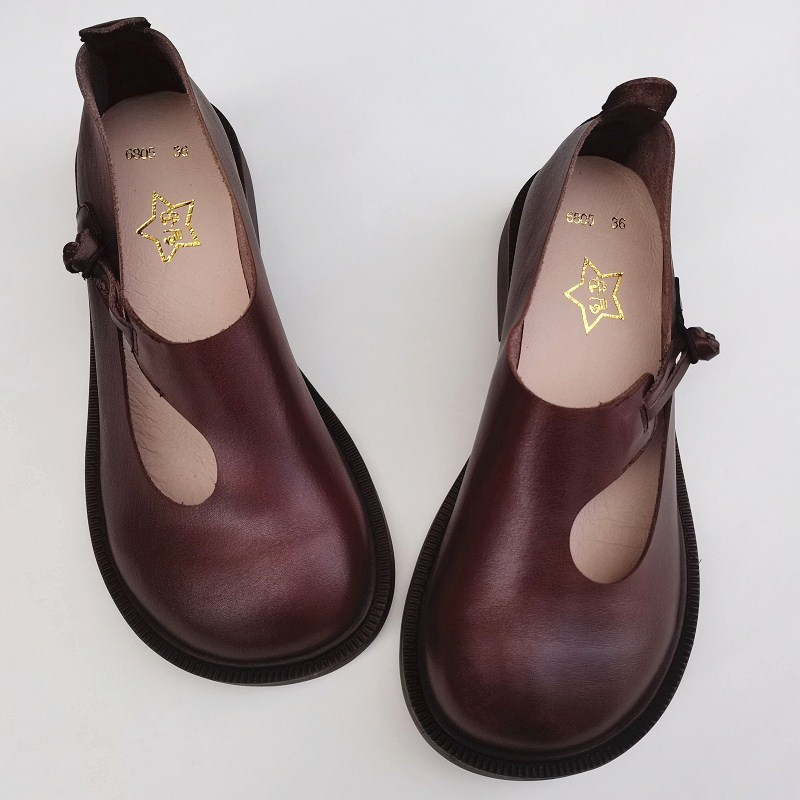 Careaymade-Genuine Leather Big - Women'S Heels 评论和价格