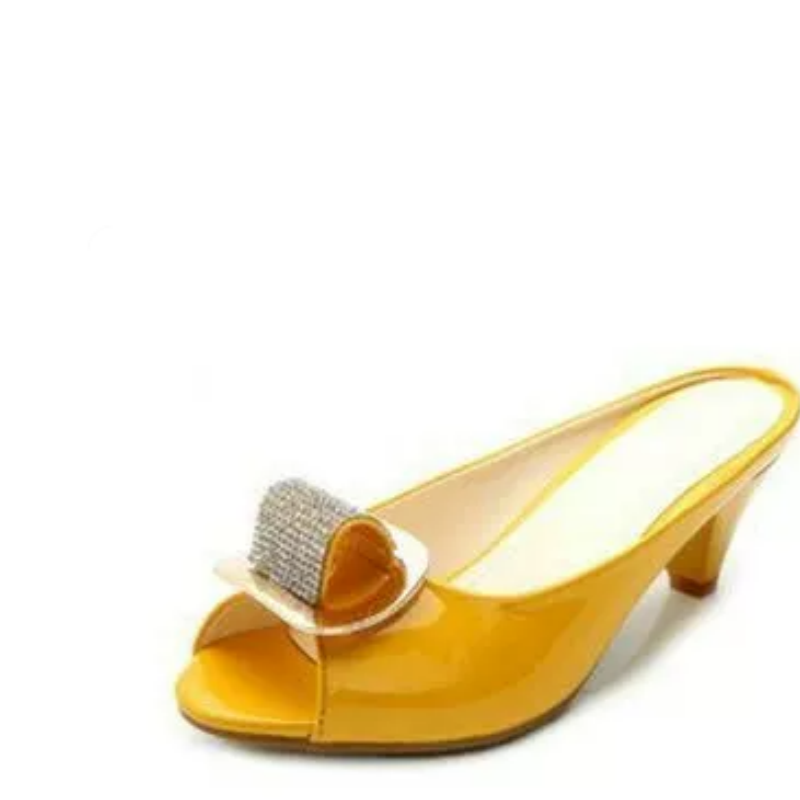 Lady Summer Mules Shoes Peep T - Women'S Shoes Yellow 评论和价格