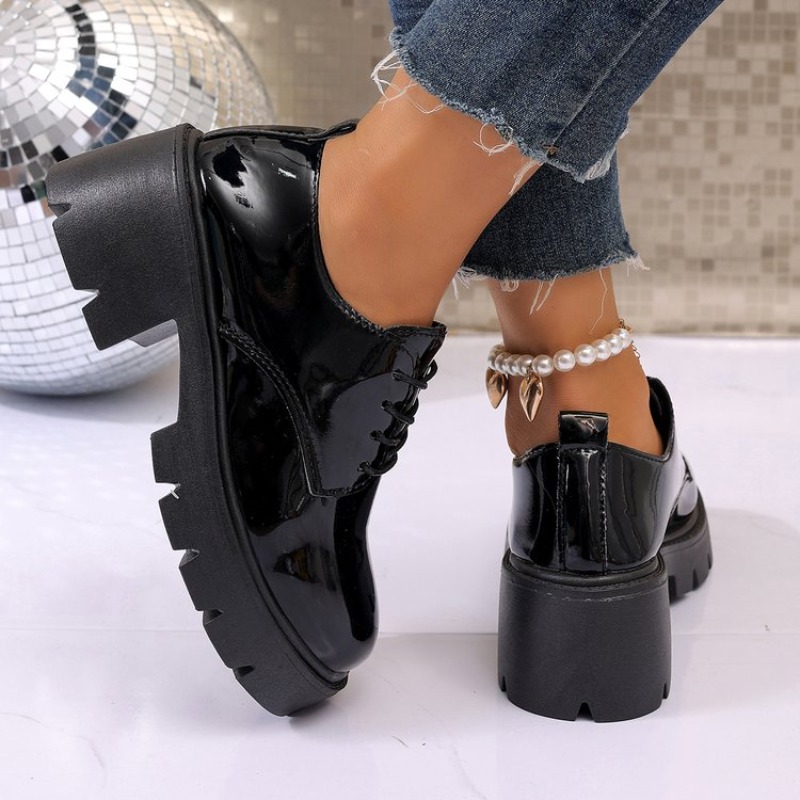 2026 New  Women Spring  Black  - Oxford Lace Up Women 评论和价格