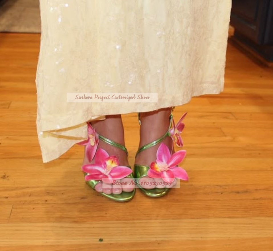Metalic Matte Slingback Flower - Women'S Shoes Yellow 评论和价格